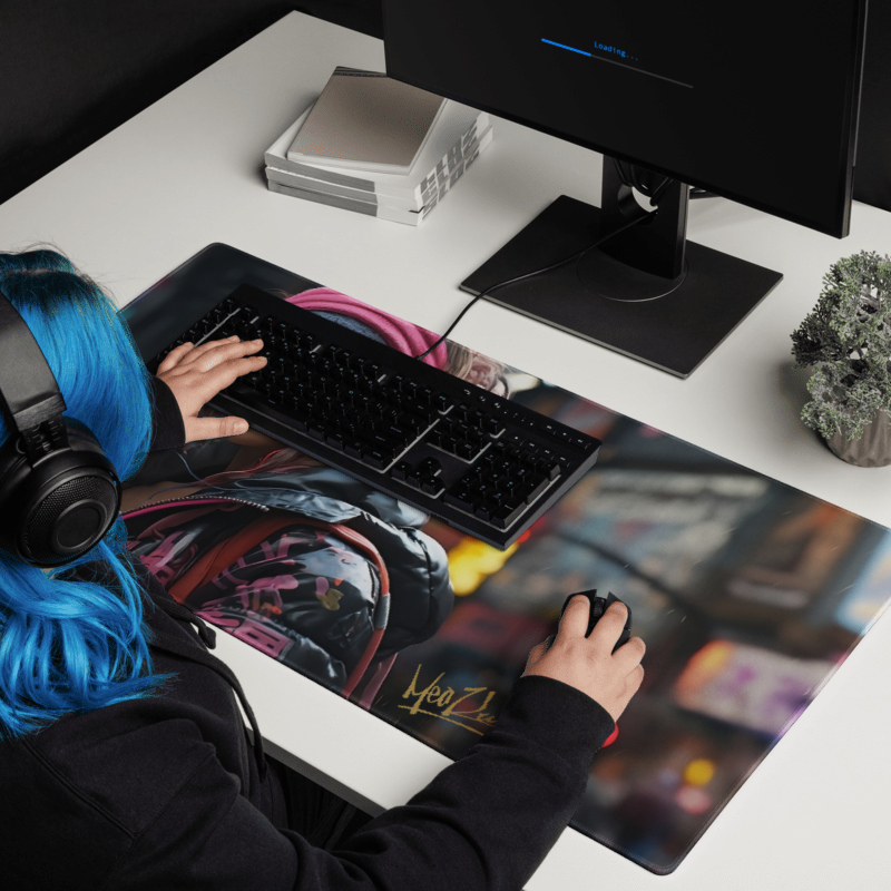 See the "Future Girl" Gaming Mouse Pad in action in the fourth image. Watch as it becomes the command center for a virtual battlefield, providing the stability and artistry needed to conquer every gaming challenge.
