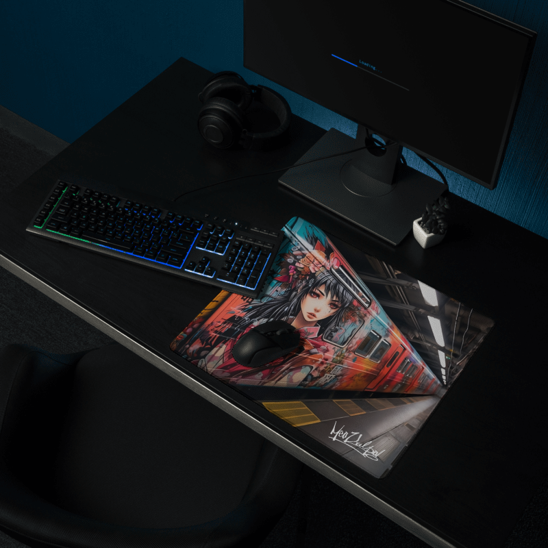 Transform your workspace with the MeaKulpa Train Girl Mouse Pad – where style meets utility. Sized at 18 inches by 16 inches, it's a compact canvas for creativity, bringing the allure of the time-traveling Train Girl to your desk. Elevate your daily grind with a touch of MeaKulpa sophistication.