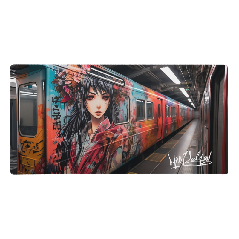 Elevate your workspace with the MeaKulpa Train Girl Mouse Pad – a fusion of art and utility. At an expansive size of 36 inches by 18 inches, it's not just a mouse pad; it's a canvas for creativity featuring the time-traveling charm of Train Girl. Transform your desk into a statement of style. 