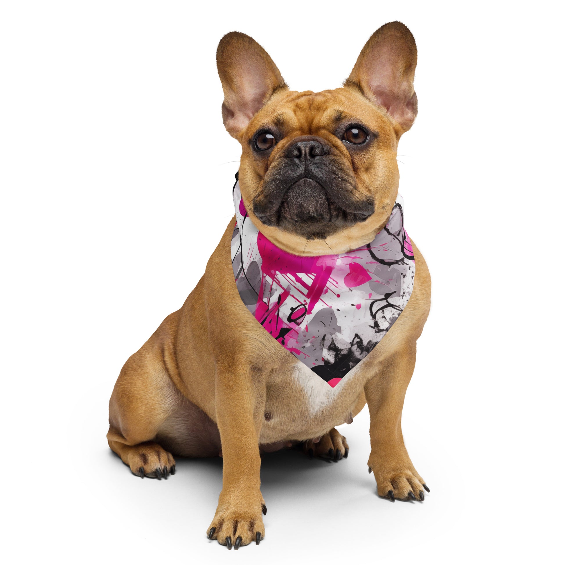 Perfect for your furry friends too! The MeaKulpa Bandana Collection adds a touch of street-style flair to your pet's look. Match your fashion with your four-legged companion.