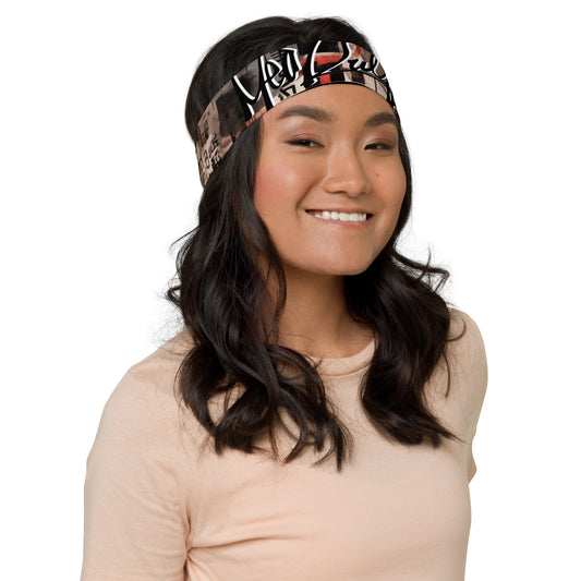 Unveiling the MeaKulpa Headband, a striking fusion of Japanese newspaper heritage embellished with a contemporary twist. Inspired by the artistry of newspapers washed with red pigment, this soft and stretchy headband boasts a unique design that harmonizes tradition and modernity, featuring the iconic MeaKulpa OG logo on the front.