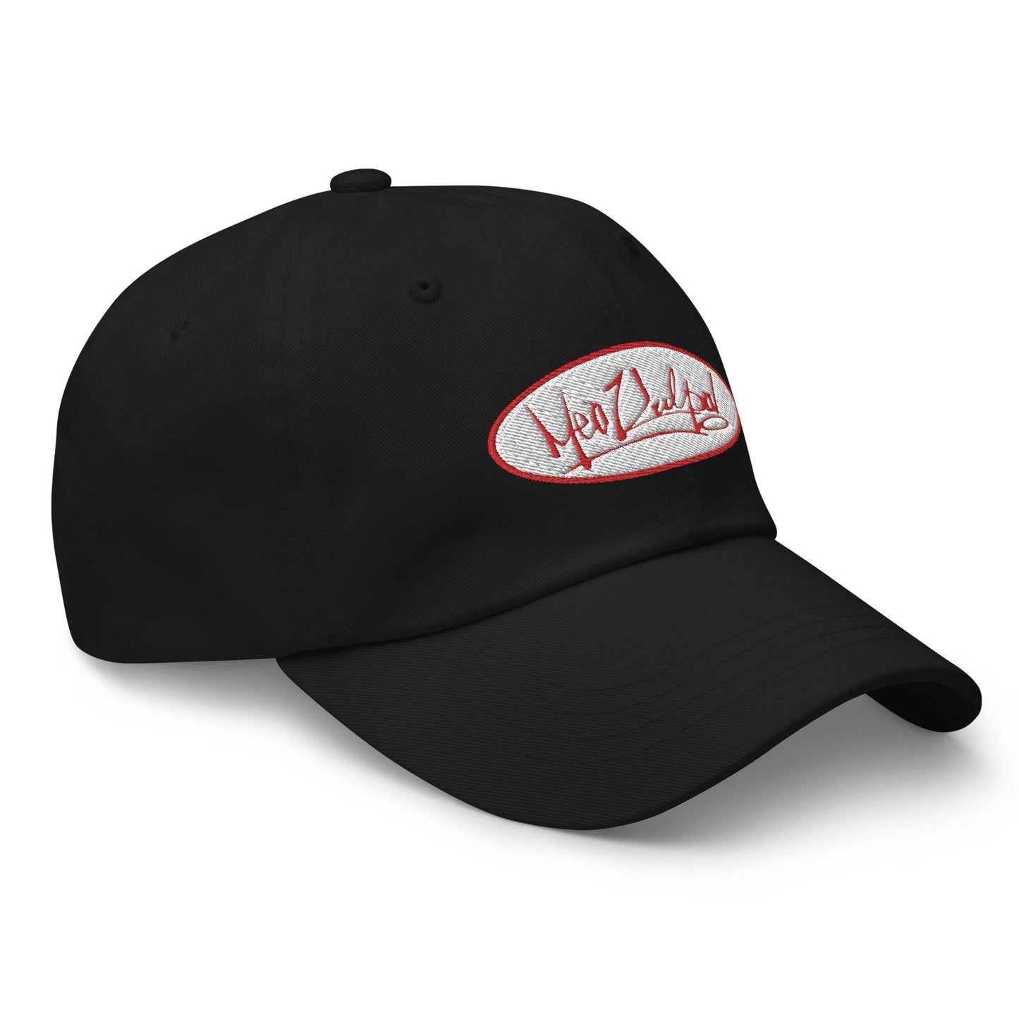 Unleash the urban edge with the MeaKulpa Black Hat, adorned with the iconic Red and White OG Logo. From this side angle, witness the fusion of style and attitude as our model rocks the streets with confidence. Make a statement that's as bold as the logo itself.