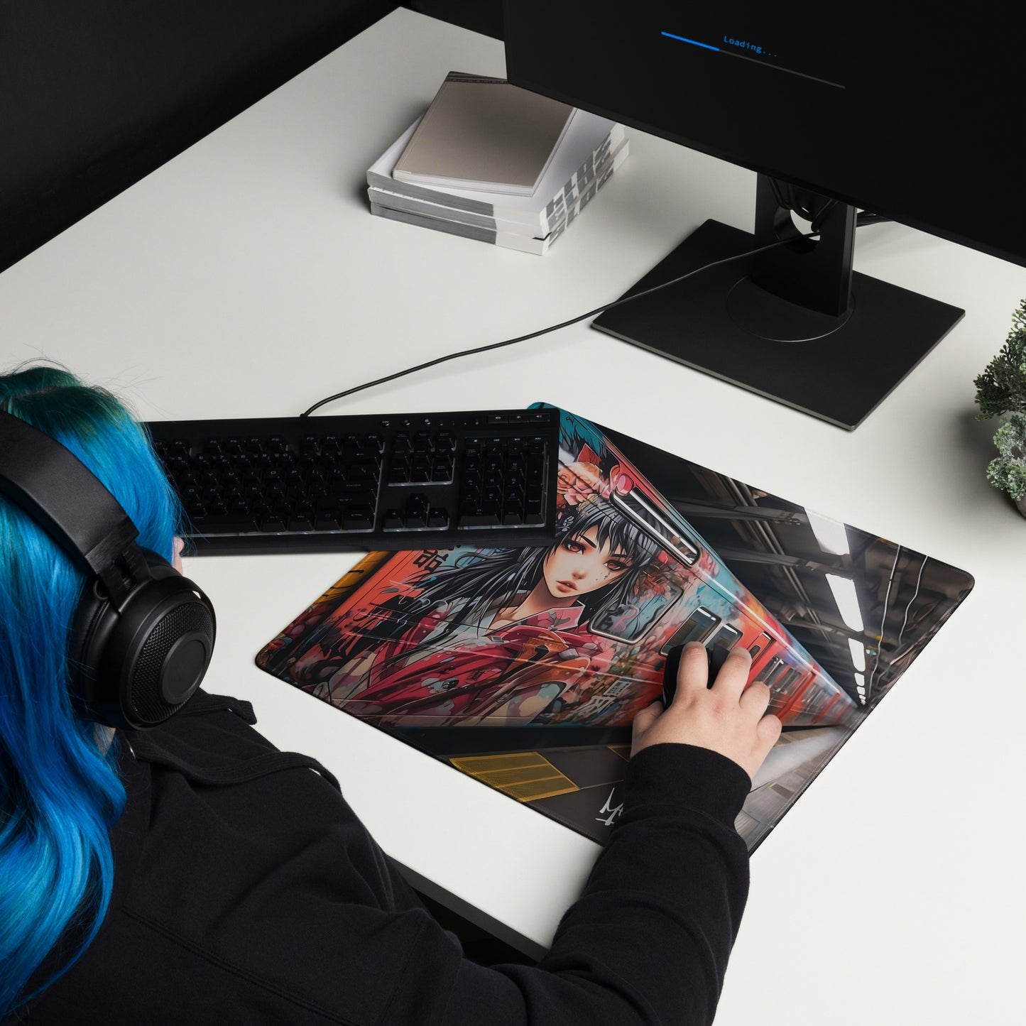 Transform your workspace with the MeaKulpa Train Girl Mouse Pad – where style meets utility. Sized at 18 inches by 16 inches, it's a compact canvas for creativity, bringing the allure of the time-traveling Train Girl to your desk. Elevate your daily grind with a touch of MeaKulpa sophistication.