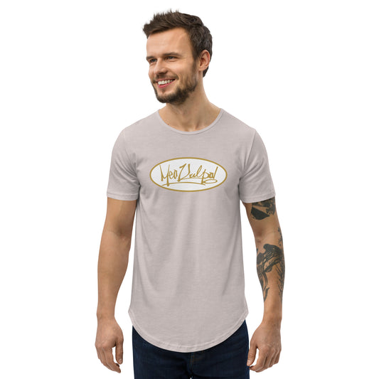 Elevate your style game with the MeaKulpa Curved Hem T-shirt. In the fifth image, witness the tee's timeless appeal as it's styled up, proving that simplicity can be the ultimate form of sophistication.
