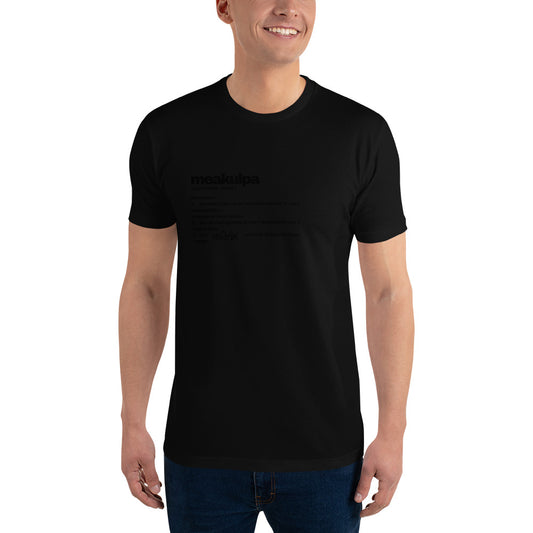 Whether you're exploring the cityscape or embracing a laid-back vibe, the MeaKulpa Essential Black Tee is your canvas for self-expression. Redefine your style journey with a touch of monochrome magic.