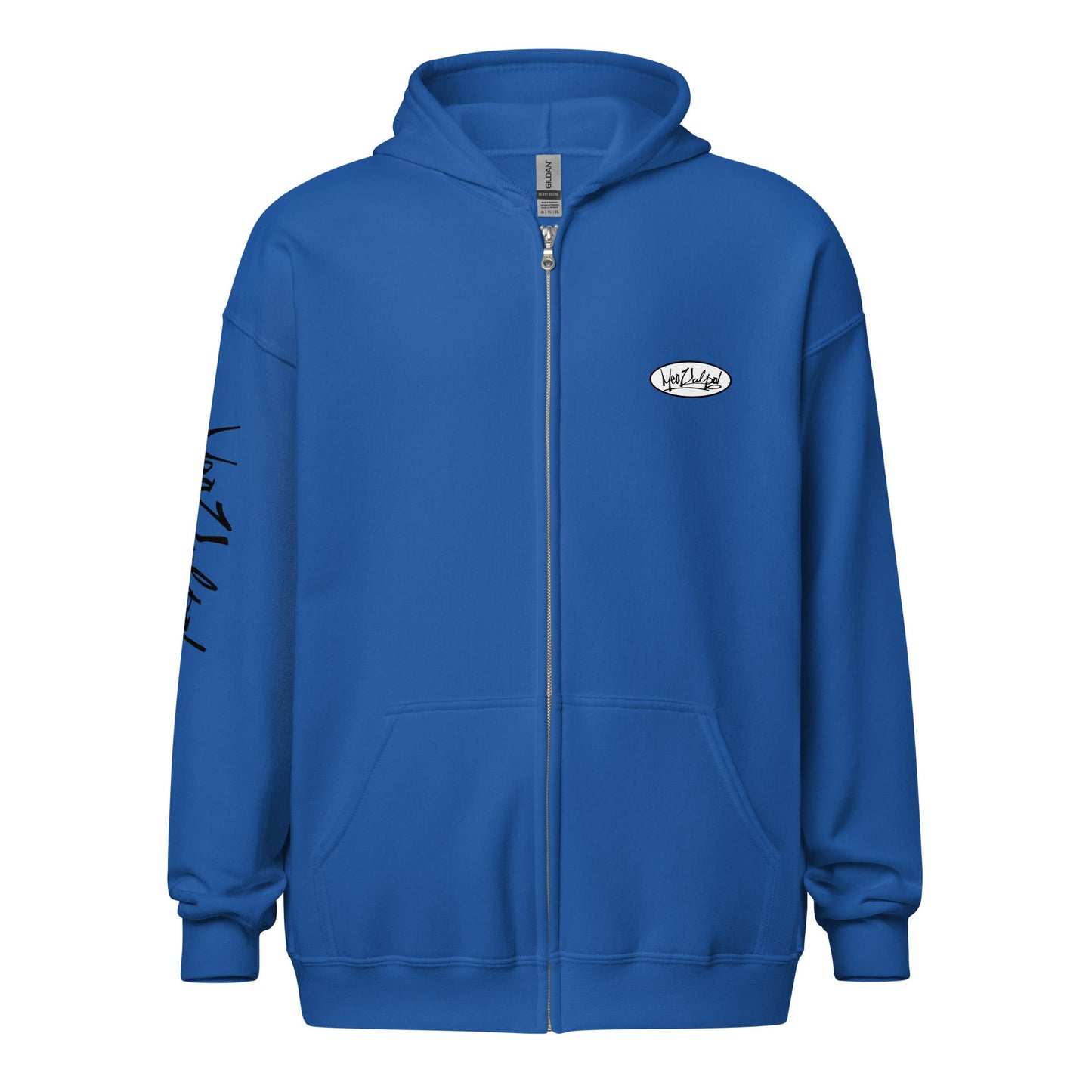 MeaKulpa Premium Comfy Royal Blue ZIP Hoodie "Arm Logo"