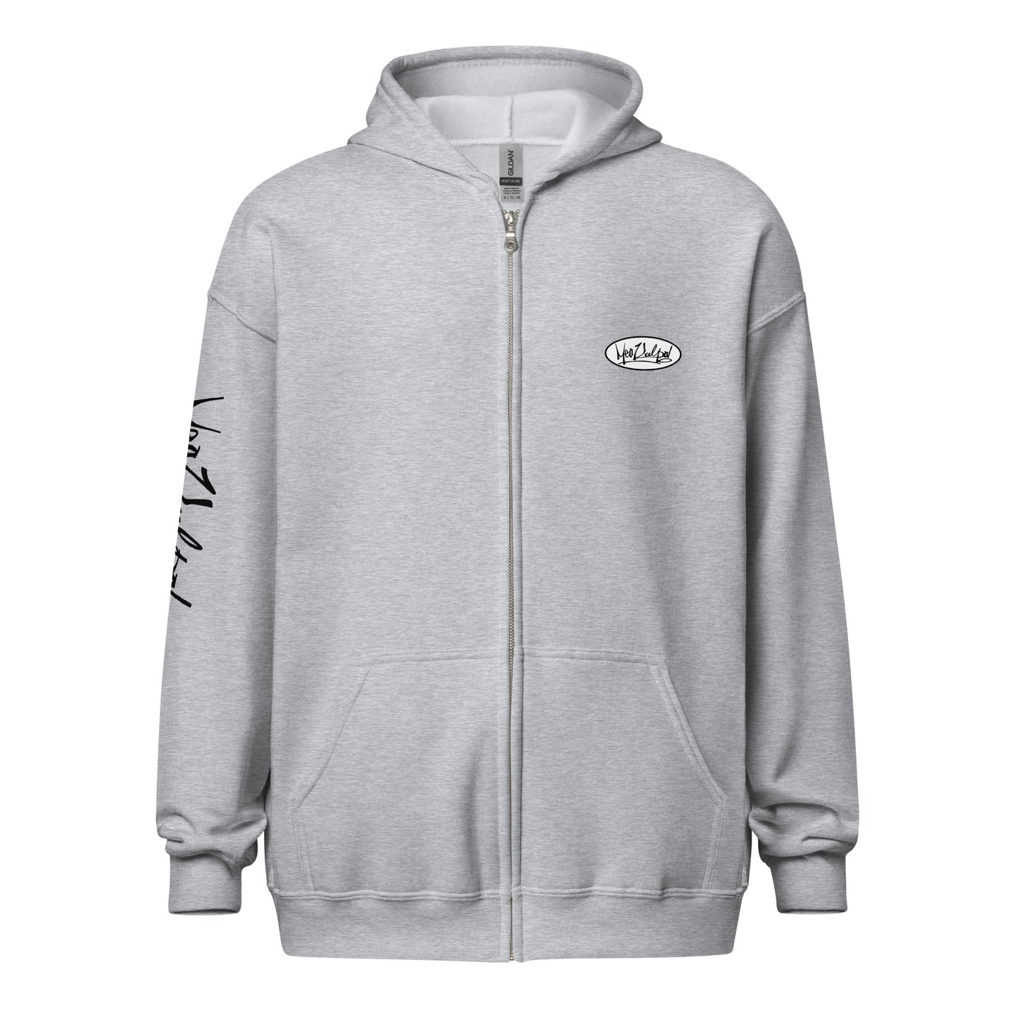 MeaKulpa Premium Comfy Grey ZIP Hoodie "Arm Logo"