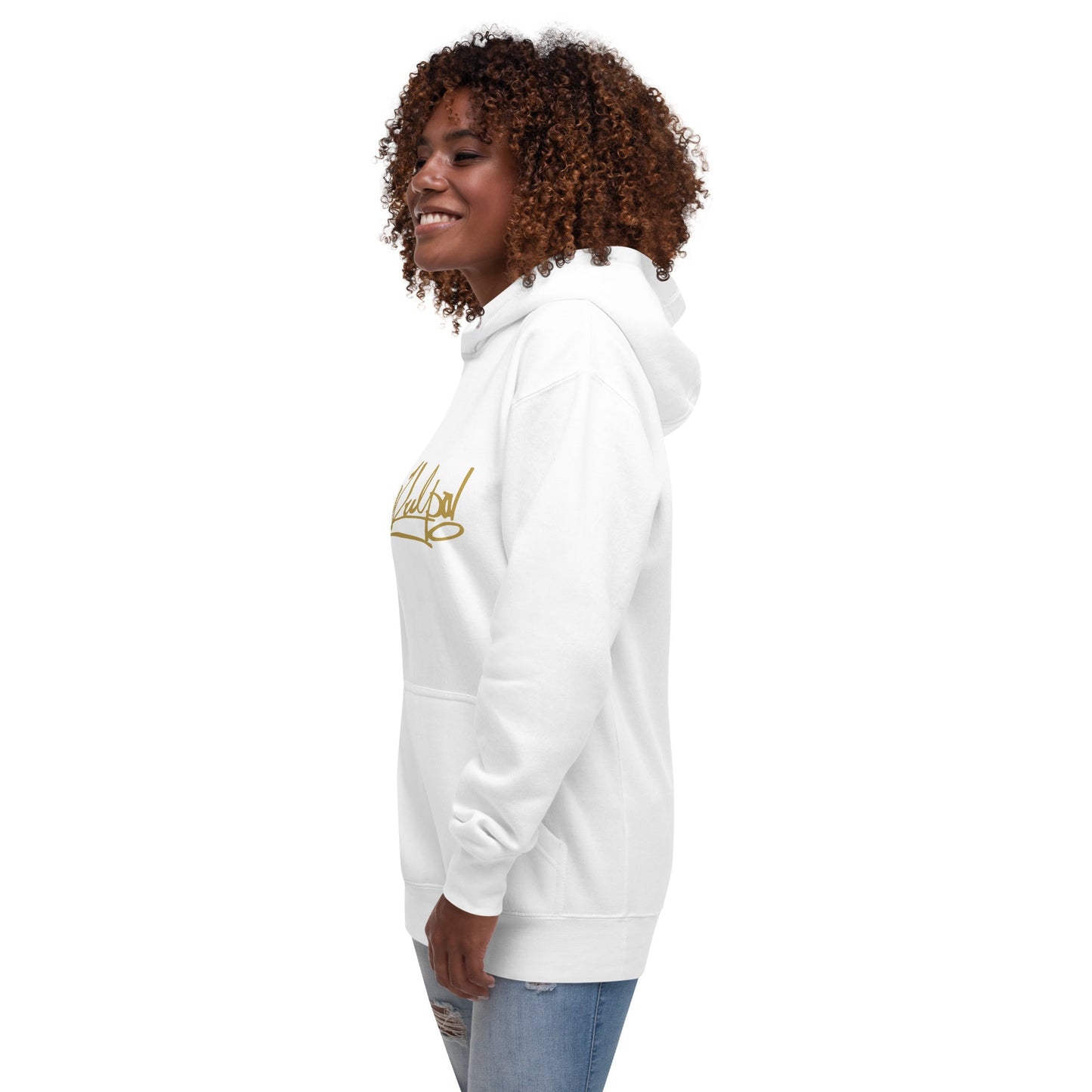 Introducing the MeaKulpa Premium Hoodie – where sophistication meets streetwear in a perfect harmony of style. With a white premium hoodie, meticulously crafted for those who appreciate the finer things in life. With a striking MeaKulpa print in matt gold adorns the front, adding a touch of opulence to your ensemble. The gold detailing captures the essence of exclusivity, making this hoodie a statement piece for those who seek a blend of luxury and urban flair.