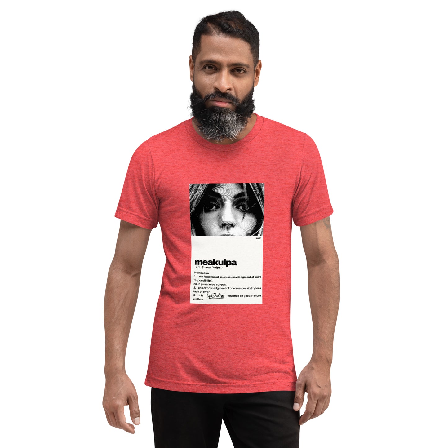 MeaKulpa Vintage-Inspired Tri-Blend T-Shirt Red