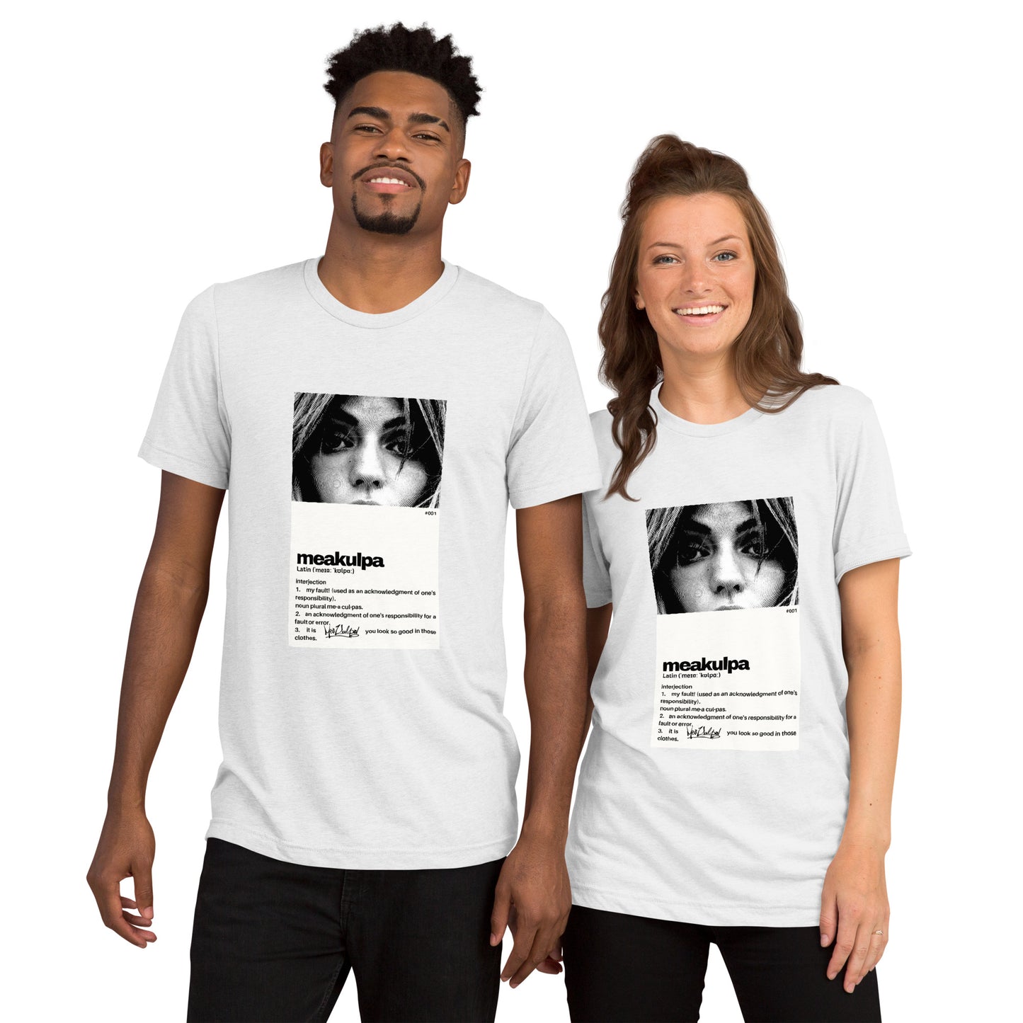 MeaKulpa Vintage-Inspired Tri-Blend T-Shirt White