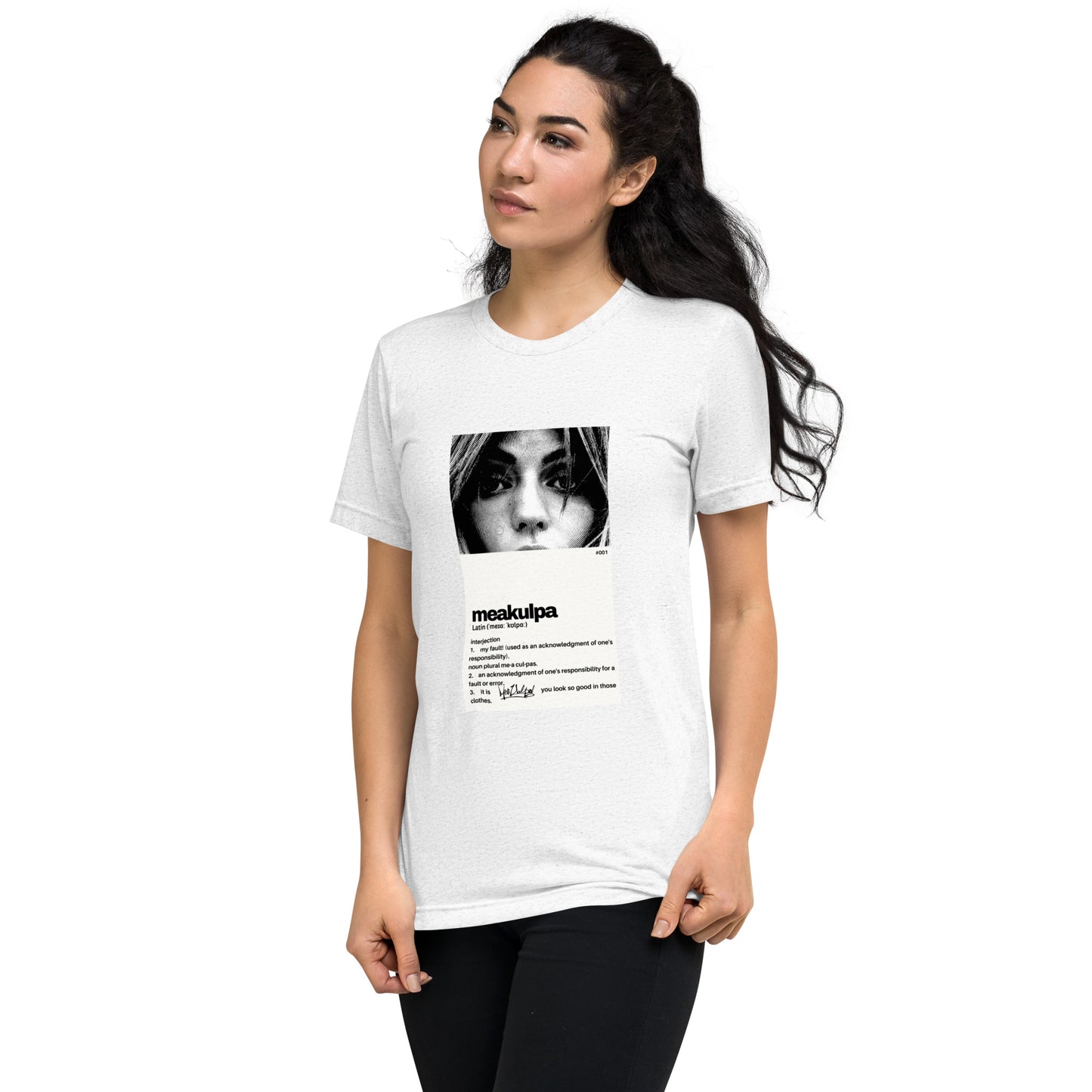 MeaKulpa Vintage-Inspired Tri-Blend T-Shirt White
