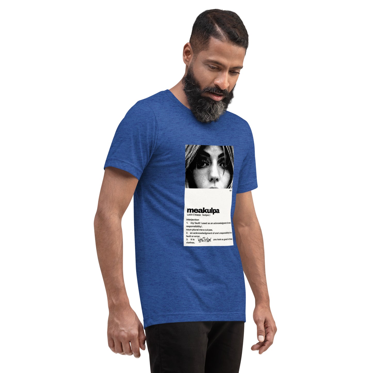 MeaKulpa Vintage-Inspired Tri-Blend T-Shirt Blue