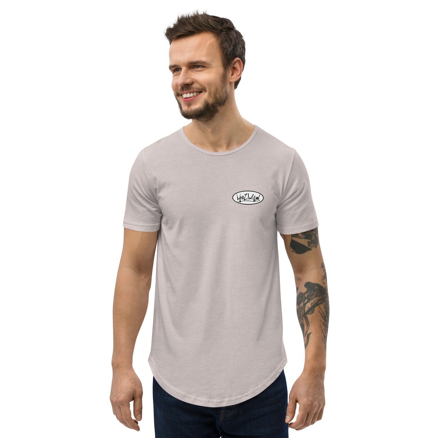 MeaKulpa Men's Curved Cool Grey Hem T-Shirt