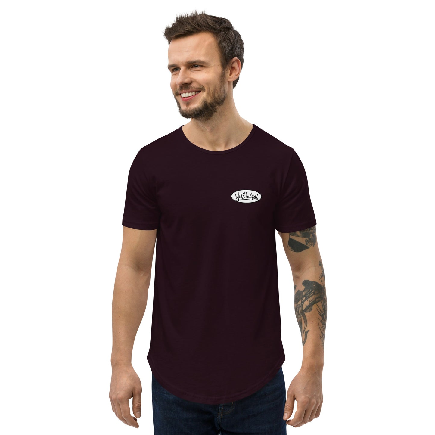 MeaKulpa Men's Curved Oxblood Hem T-Shirt