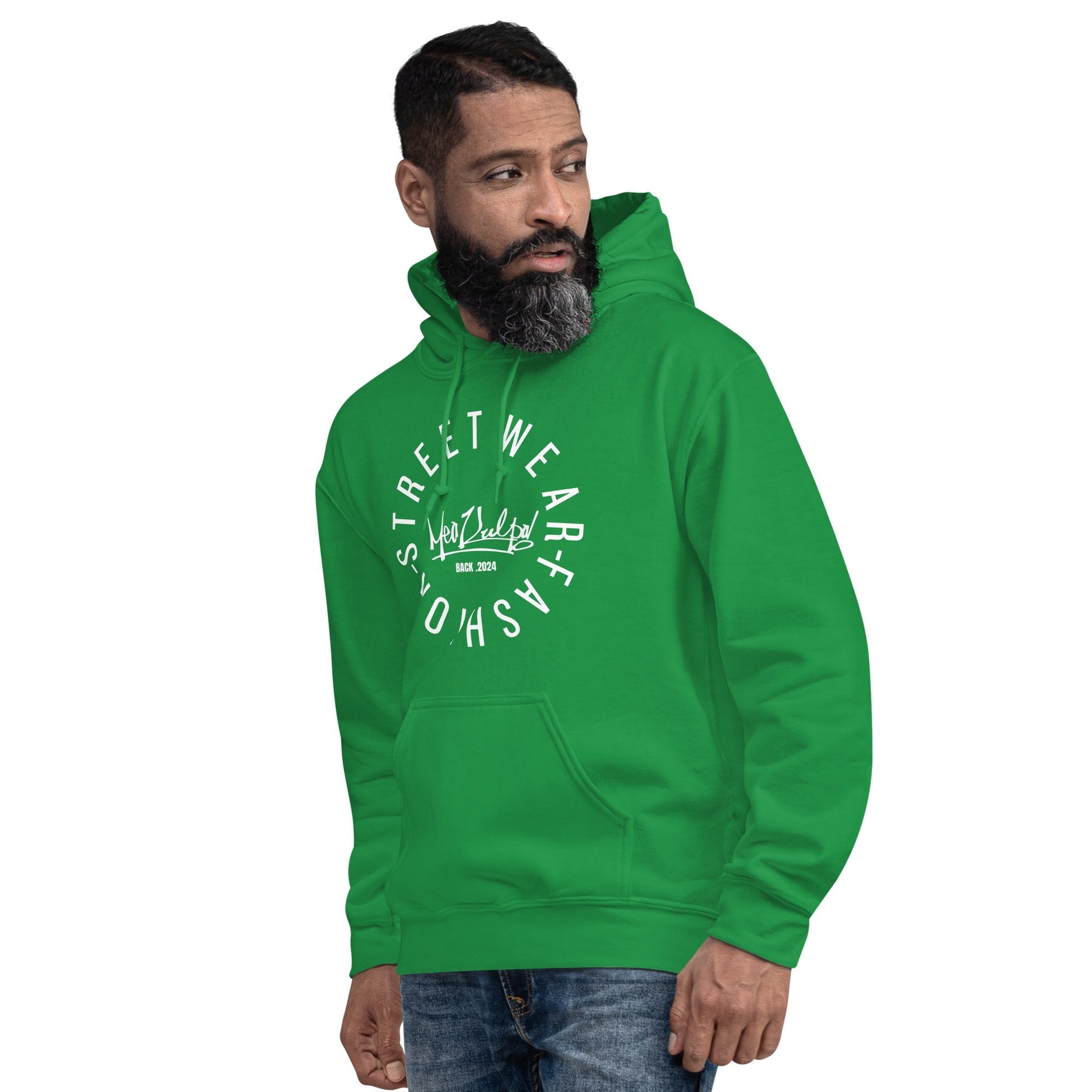 Embrace the urban jungle with the MeaKulpa Street Wear Fashion Hoodie in Green. Made from soft, lightweight fabric, this hoodie is perfect for layering during transitional seasons. Its versatile design and earthy tone make it a wardrobe essential for streetwear enthusiasts. Whether you're exploring the city streets or relaxing with friends, this green hoodie adds a touch of urban cool to any outfit.