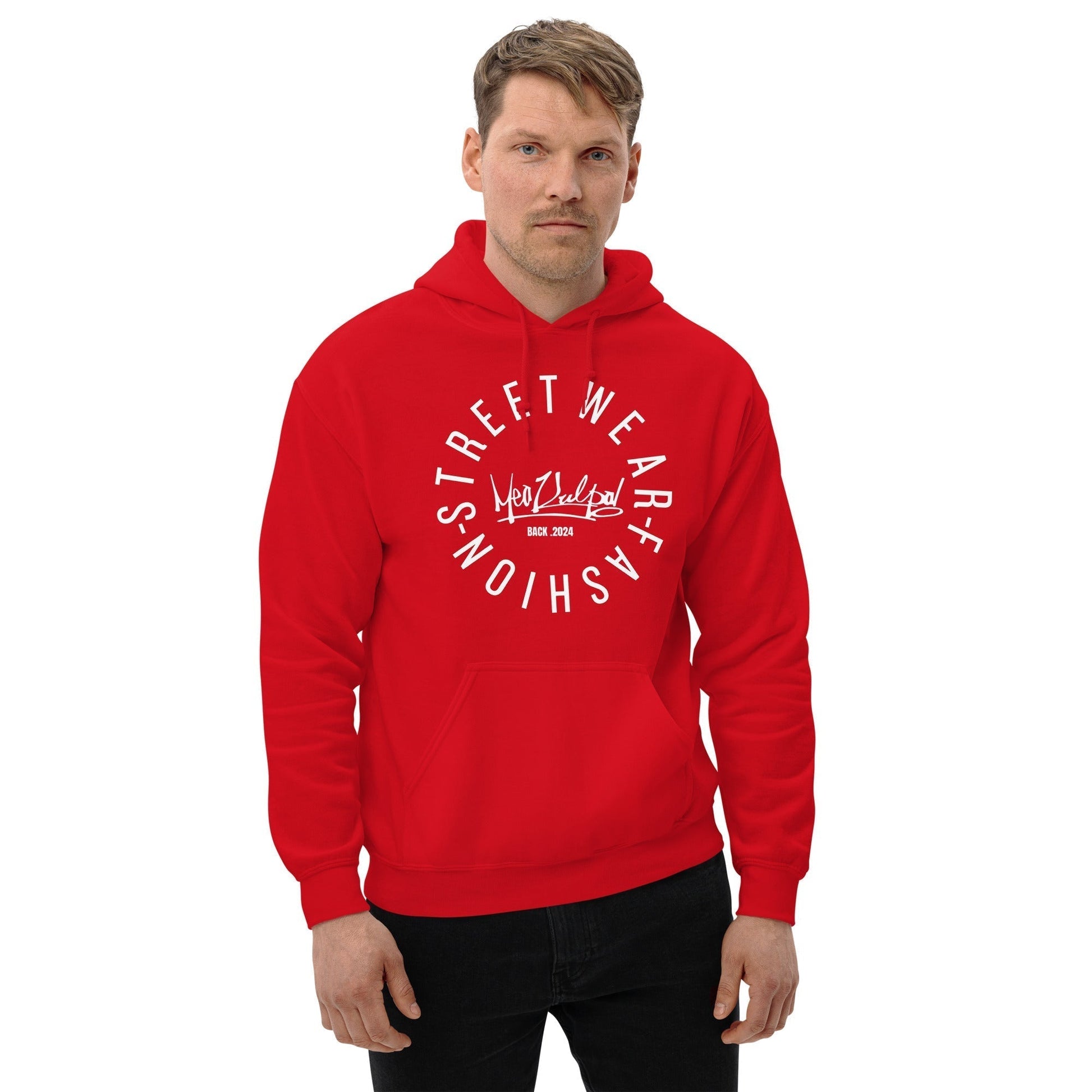 Make a bold statement with the MeaKulpa Street Wear Fashion Hoodie in Red. Crafted from soft, breathable fabric, this hoodie is perfect for adding a pop of color to your wardrobe. Its vibrant red hue and relaxed fit make it the perfect choice for streetwear enthusiasts. Whether you're hitting the gym or hanging out with friends, this red hoodie is sure to make a statement wherever you go.